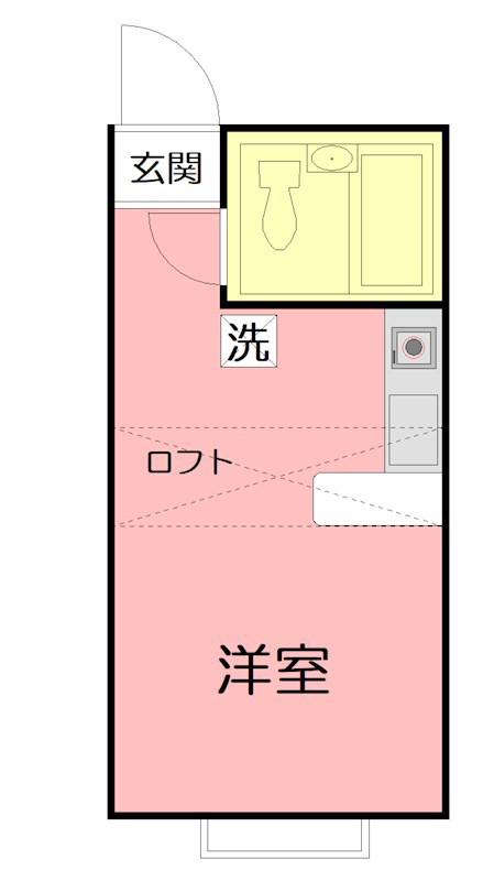 SURF HOUSE(ワンルーム/2階)の間取り写真