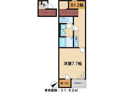 LA CAMPANA(1SK/2階)の間取り写真