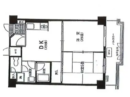 三越ゼームス坂マンション(2DK/5階)の間取り写真