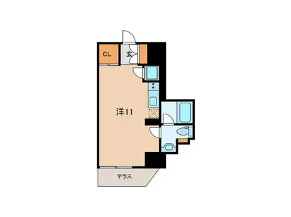 COMFORT山王(ワンルーム/4階)の間取り写真