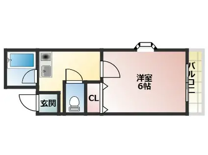 メゾンかなめ(1K/4階)の間取り写真