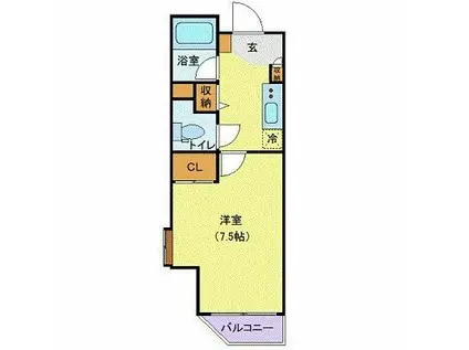 NSコート139REX新橋(1K/2階)の間取り写真