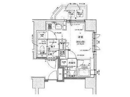 オープンレジデンシア栄 THE COURT(1K/12階)の間取り写真