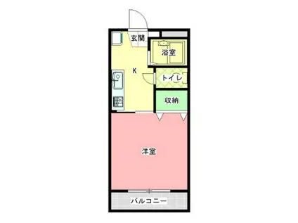 ピアコート(1K/3階)の間取り写真
