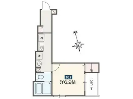 MELDIA西新井VII(1K/3階)の間取り写真