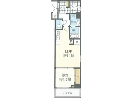 アークスクエアあきる野(1LDK/3階)の間取り写真