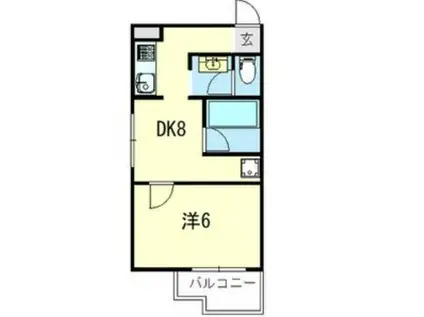 BESPOKE鶴舞(1DK/3階)の間取り写真