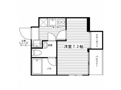 ベルヴィラージュサード(1K/1階)の間取り写真