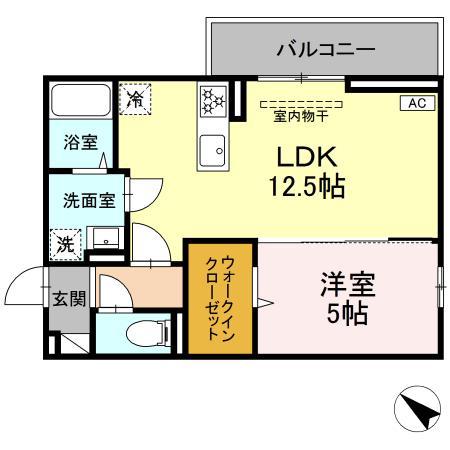 CLASSEUM盛岡駅前 II(1LDK/1階)の間取り写真