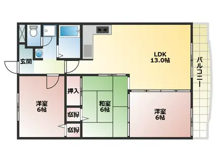 エスポワール貴崎(3LDK/3階)の間取り写真