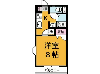 シーズ桜-C(1K/1階)の間取り写真