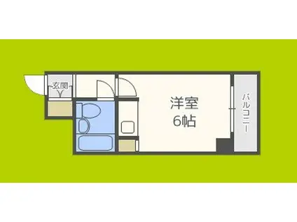 グラシア松屋町(1K/3階)の間取り写真