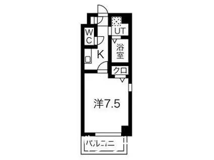 エスポワール亀島(1K/3階)の間取り写真