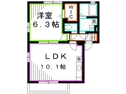 善福寺プロヴァンス(1LDK/1階)の間取り写真