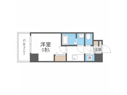 ウインズコート城北(1K/4階)の間取り写真