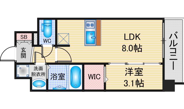 エスプレイス名古屋神宮前(1LDK/5階)の間取り写真
