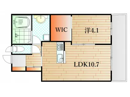 GRANTAGE下関IV(1LDK/3階)の間取り写真