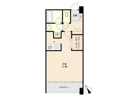 アーバンフラッツ榴ヶ岡(ワンルーム/10階)の間取り写真