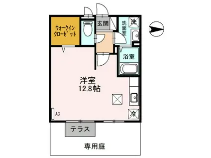 マレット・フィールド(ワンルーム/1階)の間取り写真