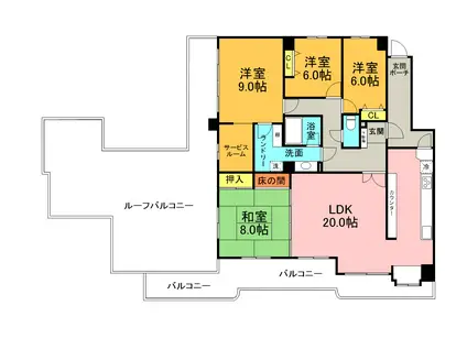 ライオンズマンション・MAXIM桜坂(4SLDK/5階)の間取り写真