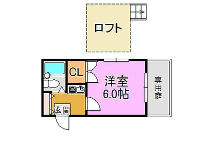 サンビレッジ森河内(1K/1階)の間取り写真