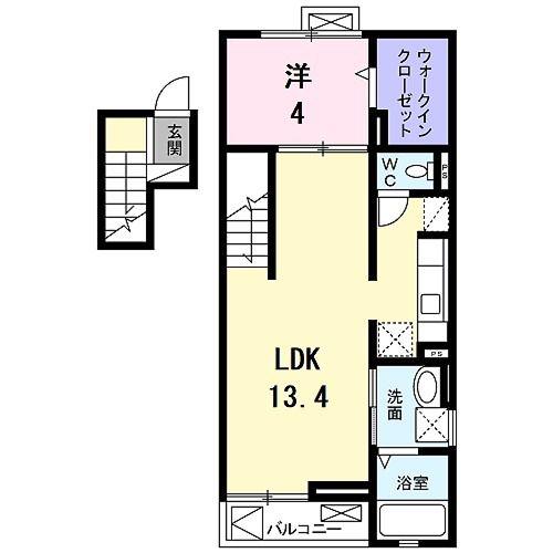 ラ フレシール・ジュネス(1LDK/4階)の間取り写真