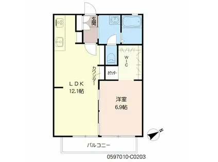 キャンベルハウス(1LDK/2階)の間取り写真