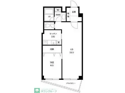 KYレジデンス(1LDK/3階)の間取り写真