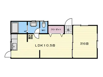 東和荘(1LDK/1階)の間取り写真