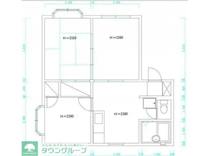 レジデンス萩(3DK/1階)の間取り写真