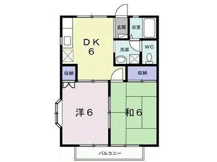 笠原コーポA(2DK/2階)の間取り写真
