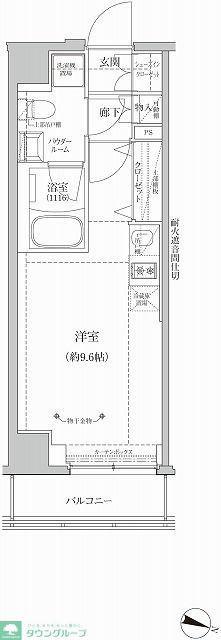 RELUXIA両国II(ワンルーム/6階)の間取り写真