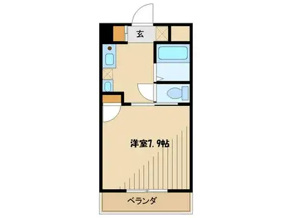 ハイツFK相模大野(1K/5階)の間取り写真