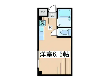 第5サン・オカベビル(1K/1階)の間取り写真