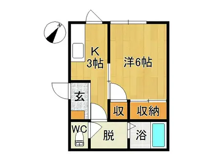 GALLERY SI(1K/2階)の間取り写真