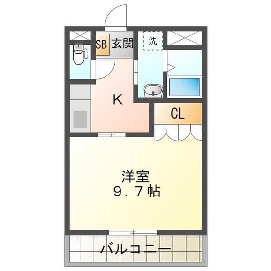 フォルチハウス(1K/2階)の間取り写真