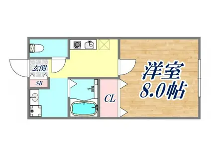 オリーブハウス(1K/1階)の間取り写真