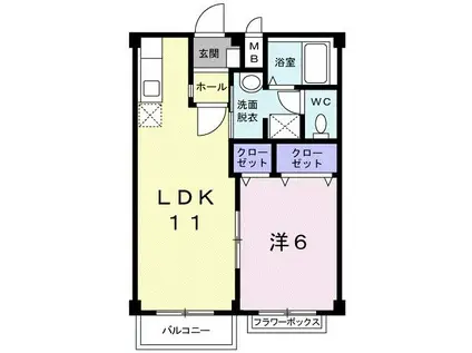 フランボワーズG(1LDK/2階)の間取り写真