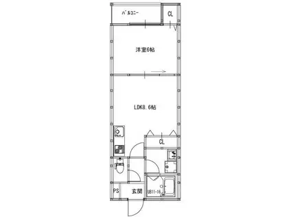 EIJU粉浜駅前(1LDK/3階)の間取り写真