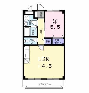 プラドール92(1LDK/3階)の間取り写真