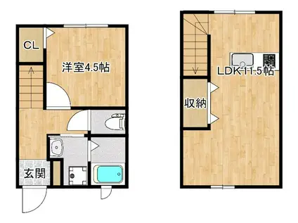 CREDO基山I(1LDK/1階)の間取り写真