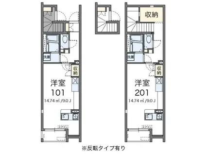 ミランダファルコナーII(ワンルーム/2階)の間取り写真