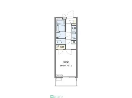 クレイノ彩V(1K/3階)の間取り写真