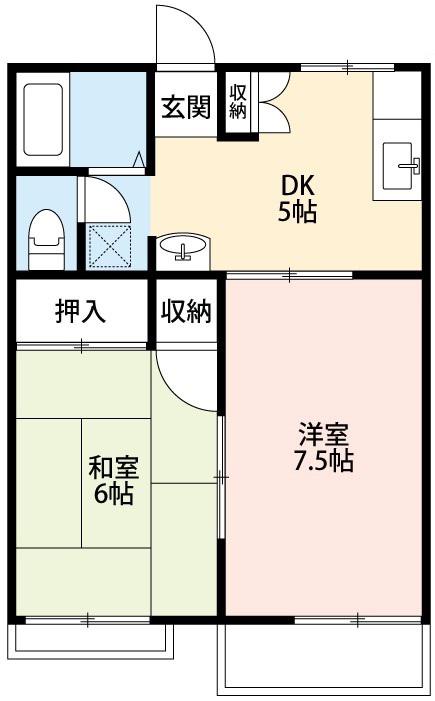 ニューハイツ(2DK/2階)の間取り写真
