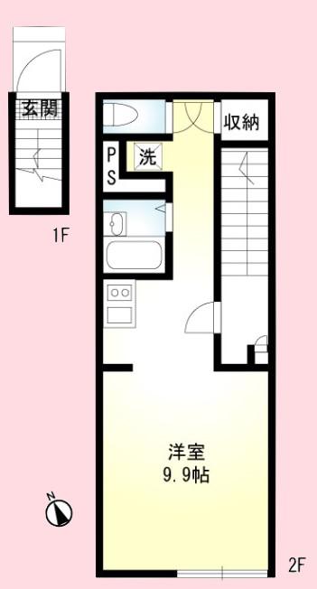 エスタシオン大成(ワンルーム/2階)の間取り写真