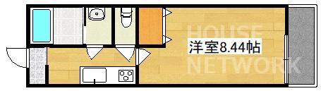 キャンバスKM(1K/4階)の間取り写真