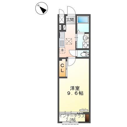 阿見町岡崎アパート(1K/1階)の間取り写真
