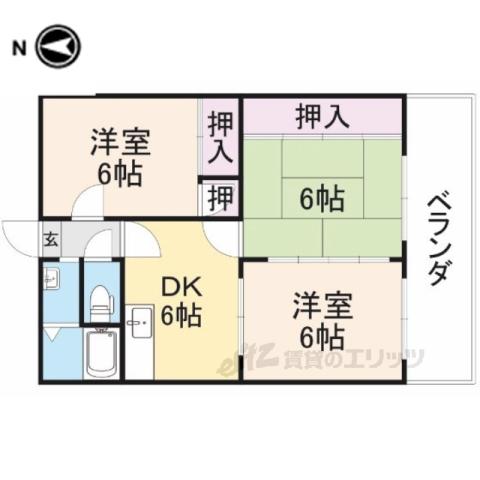 シャトレT1(3DK/2階)の間取り写真