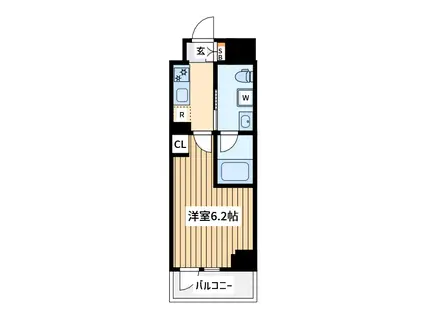 クレヴィスタ阪東橋3(1K/1階)の間取り写真
