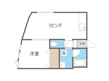キラメック月寒中央(1LDK/2階)の間取り写真